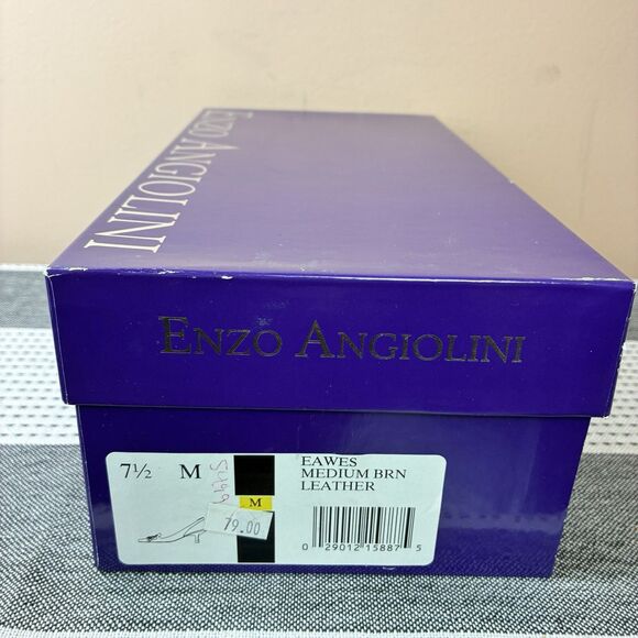 Enzo Angiolini Women’s Eawes Medium Brown Slingback Leather Shoes Size 7.5 New - Picture 2 of 10